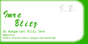 imre blitz business card